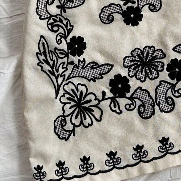 Multicolor Boho Women's Embroidered Halter Neck Crop Top & A-Line Mini Skirt Set - Picture 7 of 7